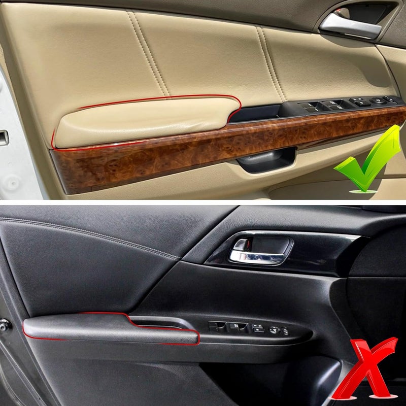 APESER Compatible with Honda Accord Rear Door Panels Armrest Lid 2008-2012,2 Pcs PU Leather Door Panel Armrest Cover for Accord EX/EX-L/LX/LX-P/SE Rear Left Right Side(Beige)(NOT Fit for Coupe Model) - Image 2